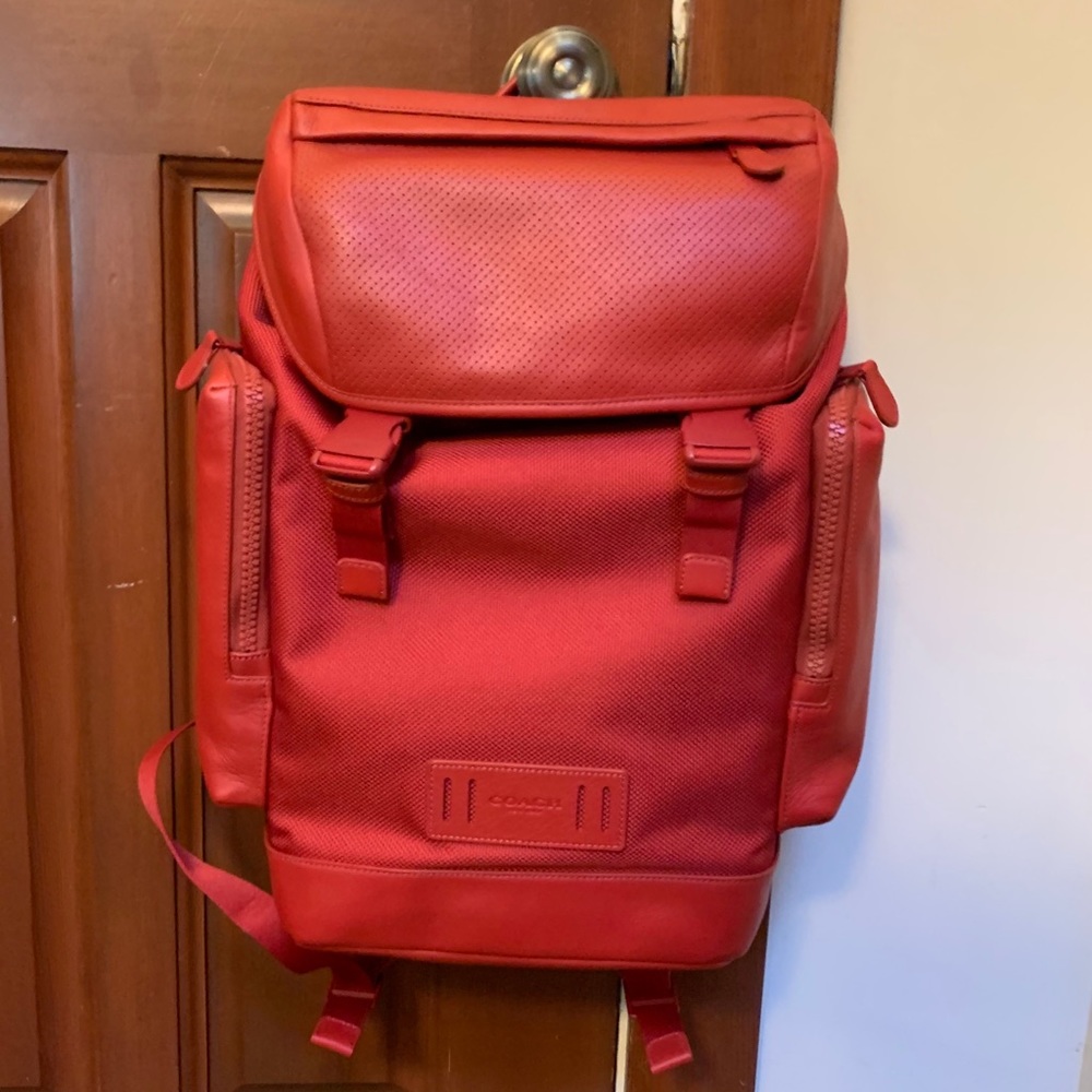 BARELY USED RED COACH BACKPACK REGULAR RETAIL $650